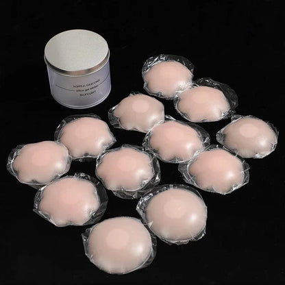 Reusable Women Breast Petals Lift Nipple Cover Invisible Petal Adhesive Strapless Backless Stick on Bra Silicone Breast Stickers - A-1 Thread Vault