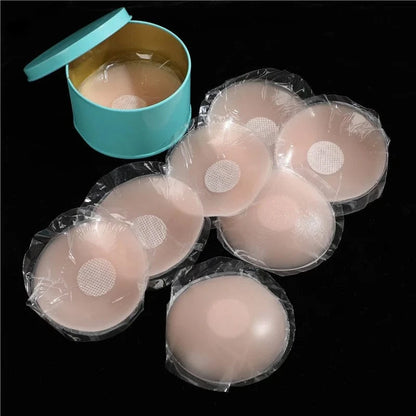 Reusable Women Breast Petals Lift Nipple Cover Invisible Petal Adhesive Strapless Backless Stick on Bra Silicone Breast Stickers - A-1 Thread Vault