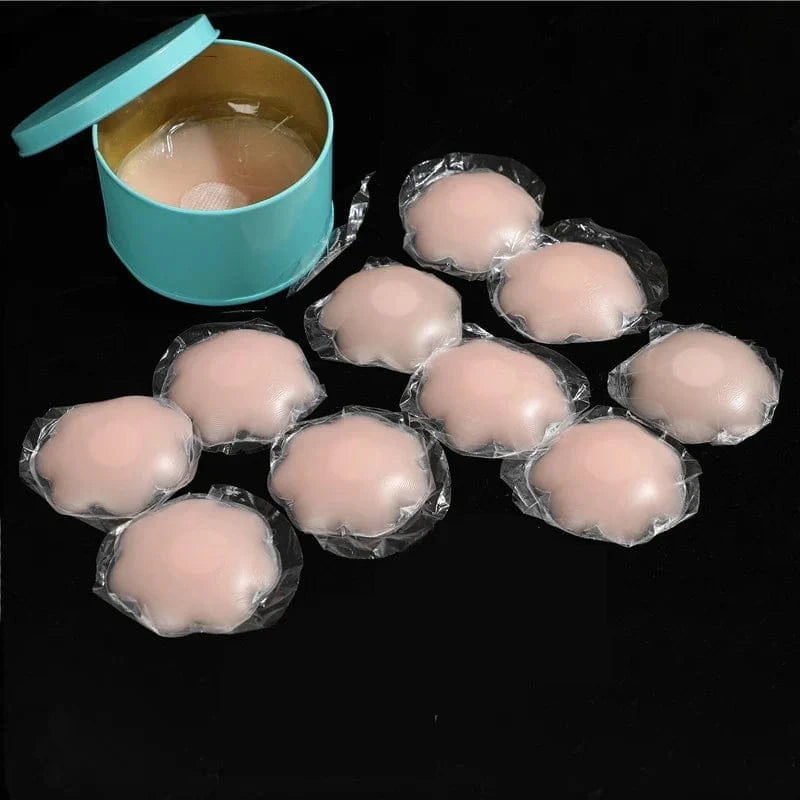 Reusable Women Breast Petals Lift Nipple Cover Invisible Petal Adhesive Strapless Backless Stick on Bra Silicone Breast Stickers - A-1 Thread Vault