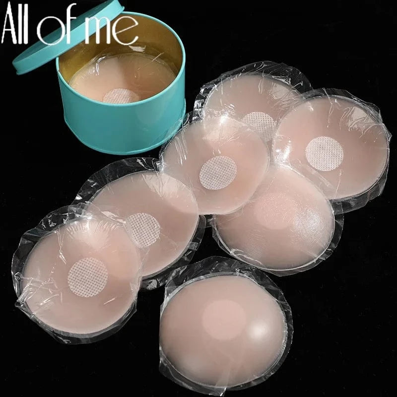 Reusable Women Breast Petals Lift Nipple Cover Invisible Petal Adhesive Strapless Backless Stick on Bra Silicone Breast Stickers - A-1 Thread Vault