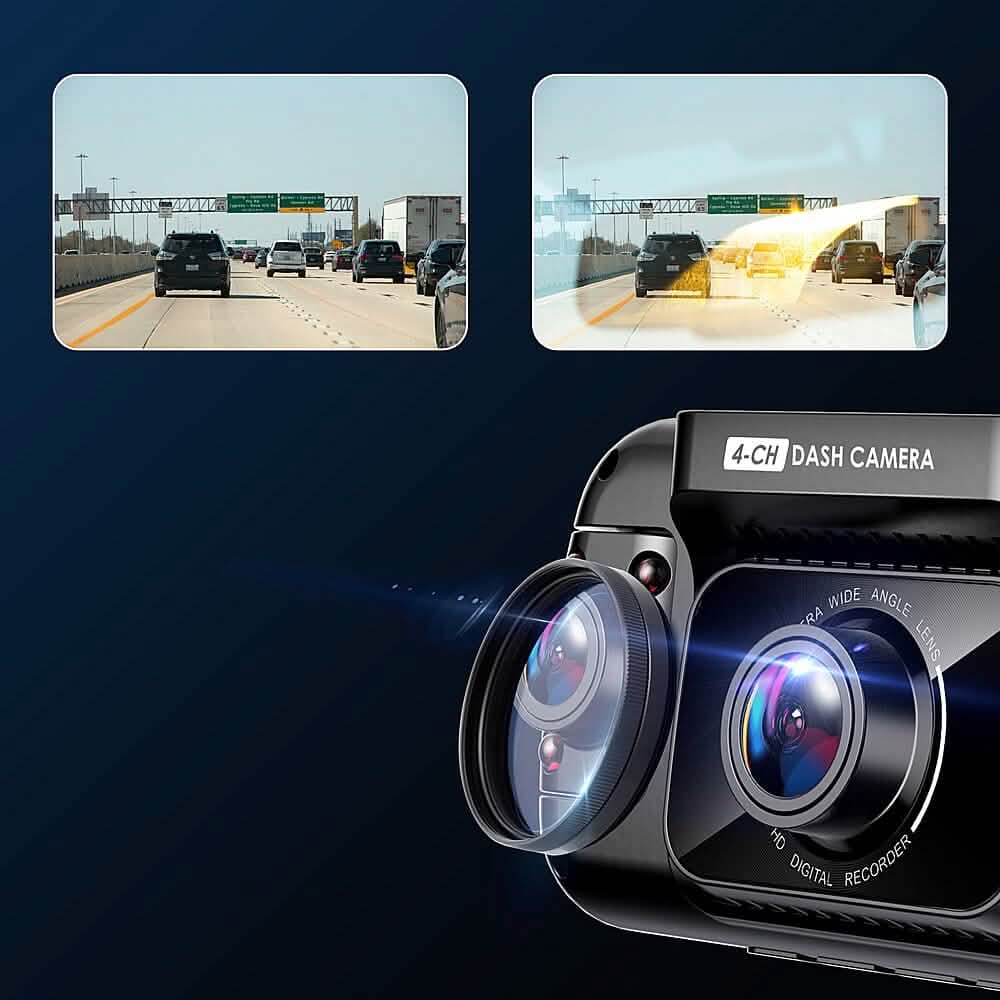Rexing - R4 4 Channel Dash Cam with All Around 1080p Resolution, Wi-Fi, and GPS - Black (Refurbished) - A-1 Thread Vault
