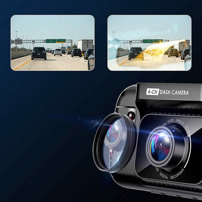 Rexing - R4 4 Channel Dash Cam with All Around 1080p Resolution, Wi-Fi, and GPS - Black (Refurbished) - A-1 Thread Vault
