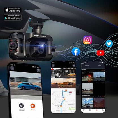 Rexing - R4 4 Channel Dash Cam with All Around 1080p Resolution, Wi-Fi, and GPS - Black (Refurbished) - A-1 Thread Vault