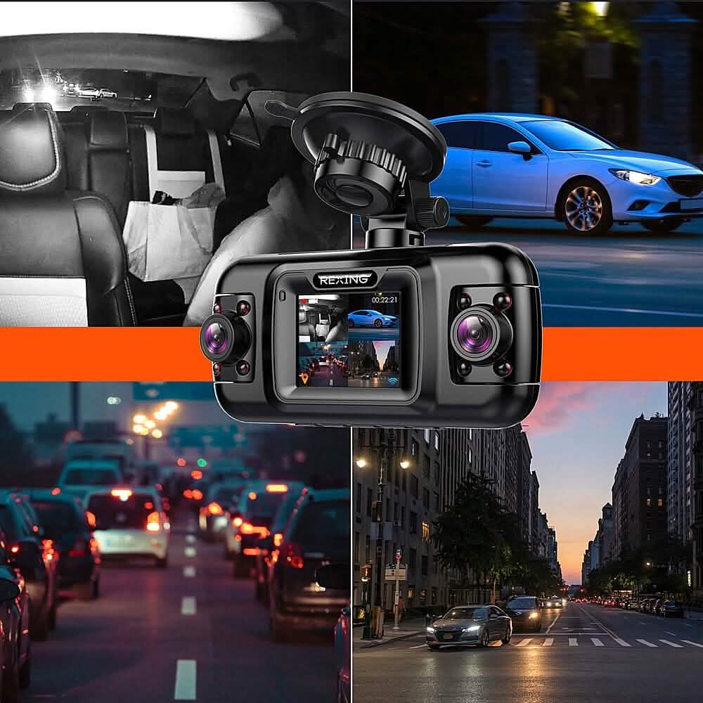 Rexing - R4 4 Channel Dash Cam with All Around 1080p Resolution, Wi-Fi, and GPS - Black (Refurbished) - A-1 Thread Vault