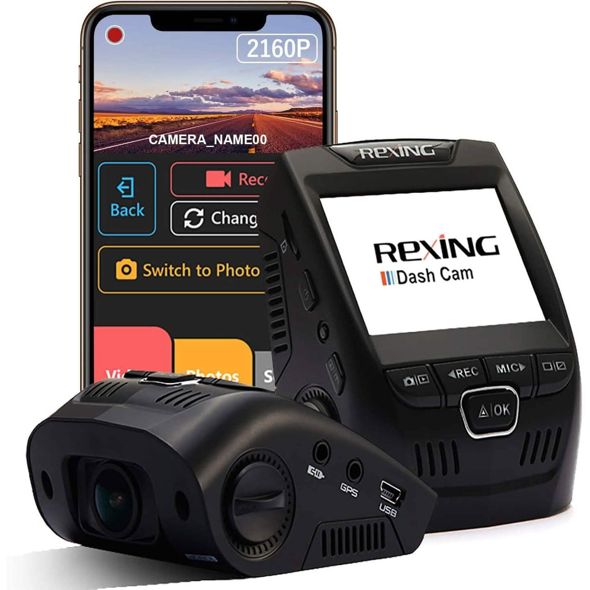 REXING V1 - 4K Ultra HD Car Dash Cam 2.4" LCD Screen (Refurbished) - A-1 Thread Vault