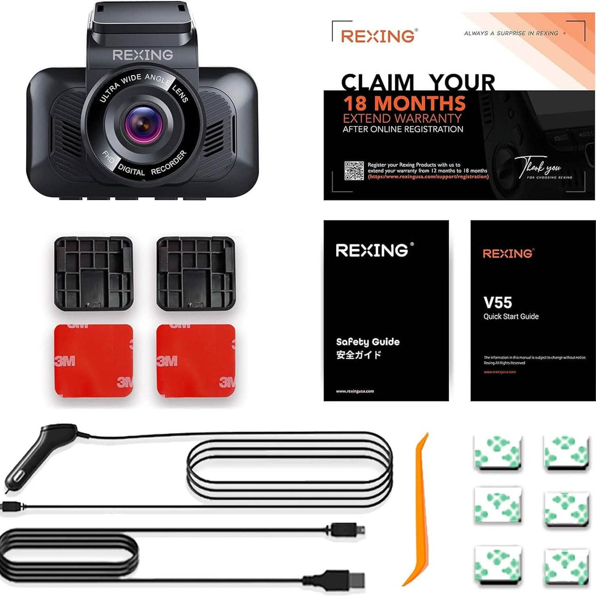 RexingUSA V55 Dash Cam (Refurbished) - A-1 Thread Vault