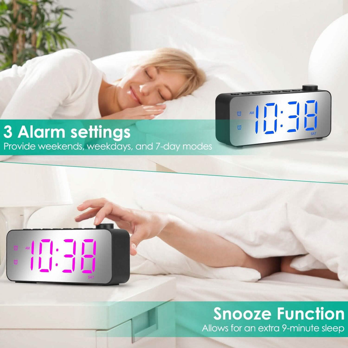 RGB Color LED Digital Alarm Clock - A-1 Thread Vault