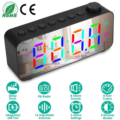 RGB Color LED Digital Alarm Clock - A-1 Thread Vault