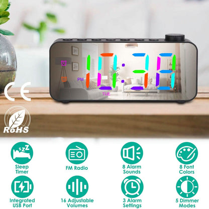 RGB Color LED Digital Alarm Clock - A-1 Thread Vault