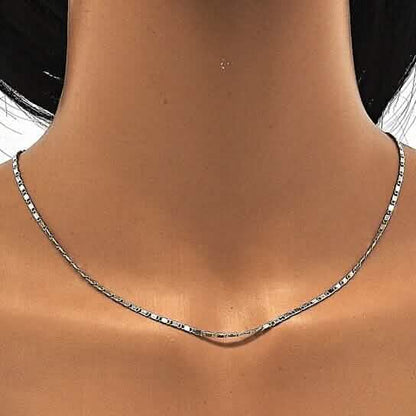 Rhodium Filled High Polish Finish Basic Necklace - A-1 Thread Vault