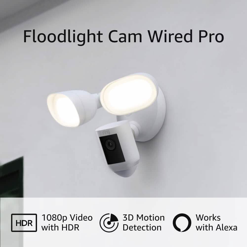 Ring Floodlight Cam Wired Pro with Bird’s Eye View and 3D Motion Detection (Refurbished) - A-1 Thread Vault
