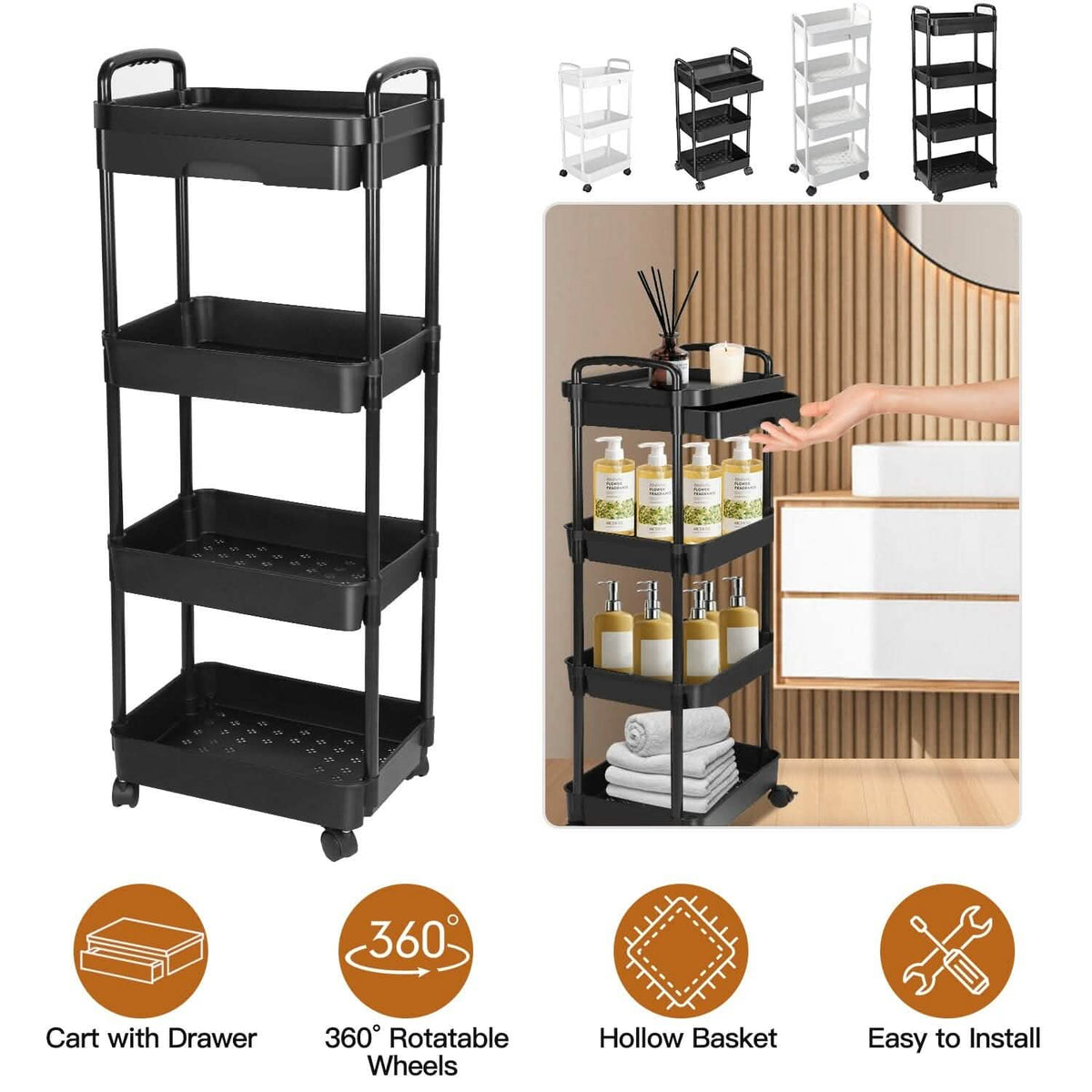 Rolling Utility Cart with Drawer - A-1 Thread Vault