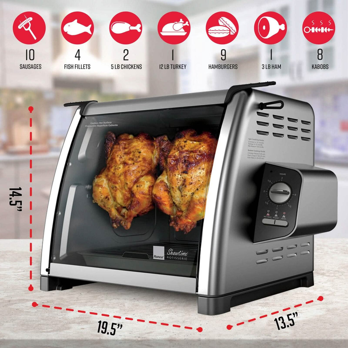 Ronco Modern Rotisserie Oven, Large Capacity (15lbs) Countertop Oven - A-1 Thread Vault