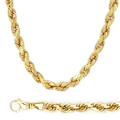 Rope Chain in Yellow Gold - 10mm - A-1 Thread Vault
