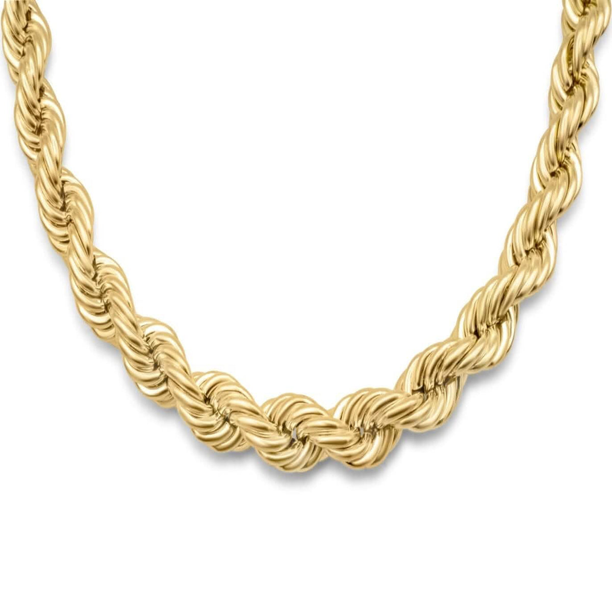 Rope Chain in Yellow Gold - 10mm - A-1 Thread Vault