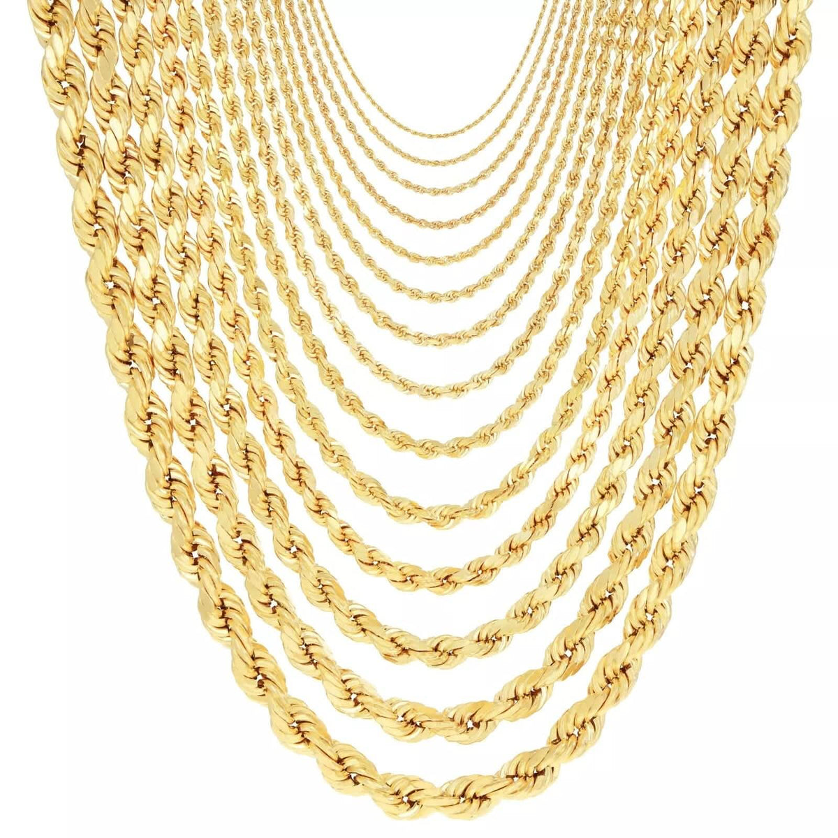 Rope Chain in Yellow Gold - 2mm - A-1 Thread Vault