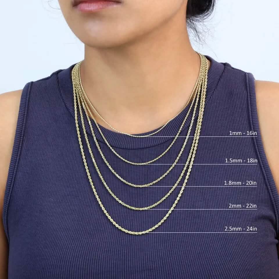 Rope Chain in Yellow Gold - 2mm - A-1 Thread Vault
