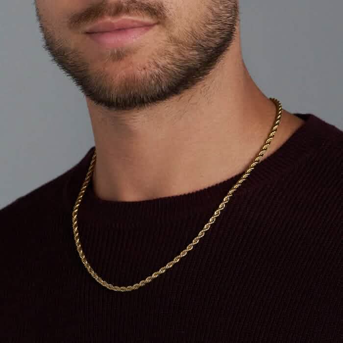 Rope Chain in Yellow Gold - 3mm - A-1 Thread Vault