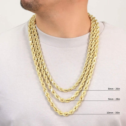 Rope Chain in Yellow Gold - 3mm - A-1 Thread Vault
