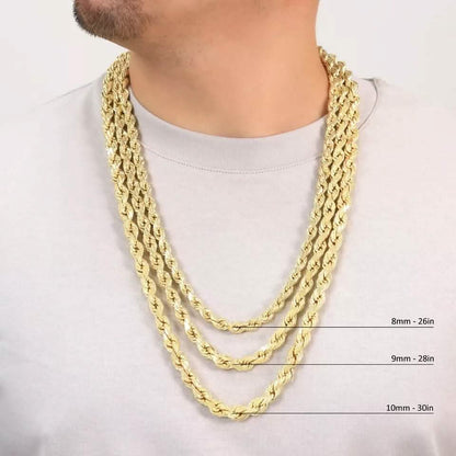 Rope Chain in Yellow Gold - 6mm - A-1 Thread Vault