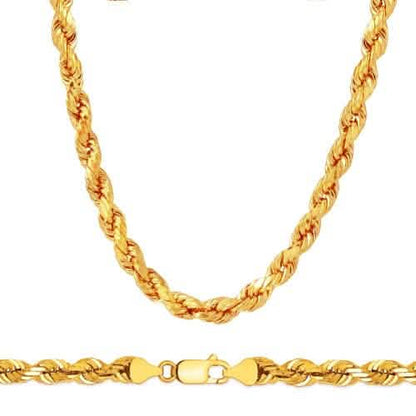 Rope Chain in Yellow Gold - 7mm - A-1 Thread Vault