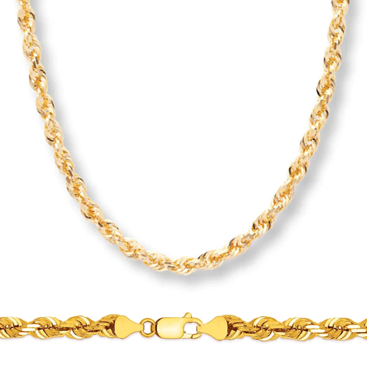 Rope Chain in Yellow Gold - 8mm - A-1 Thread Vault