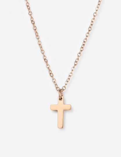 Rose Gold Cross Necklace - A-1 Thread Vault