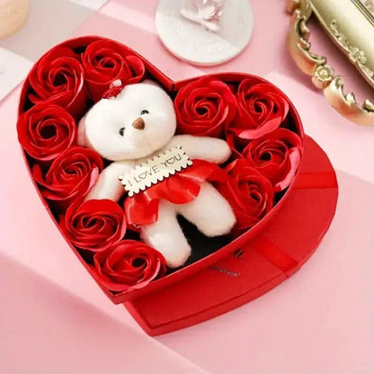 Rose-Shaped Soap Gift Box With Heart-Shaped Artificial Roses - A-1 Thread Vault