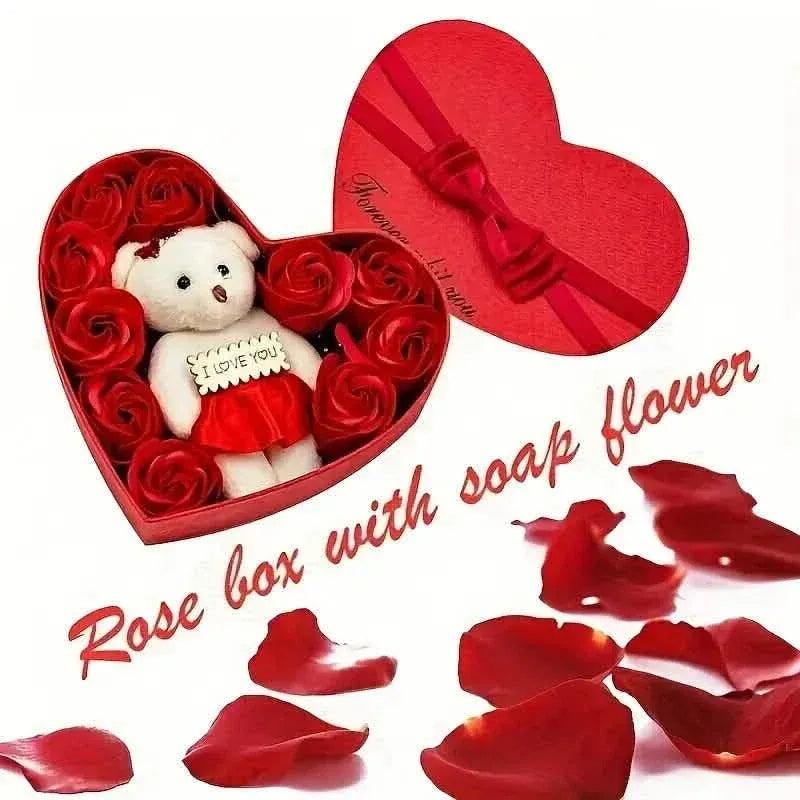Rose-Shaped Soap Gift Box With Heart-Shaped Artificial Roses - A-1 Thread Vault
