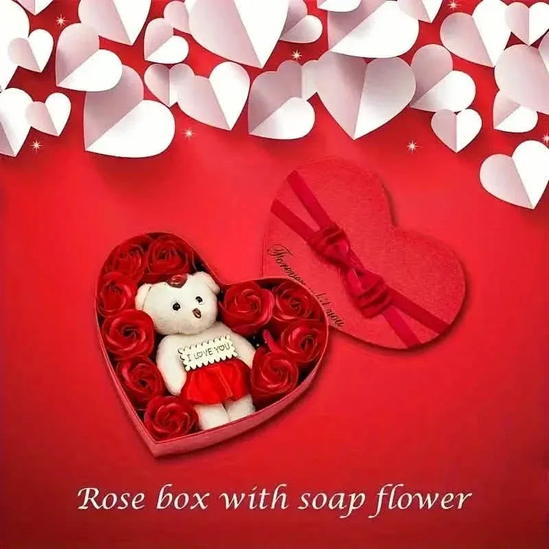 Rose-Shaped Soap Gift Box With Heart-Shaped Artificial Roses - A-1 Thread Vault