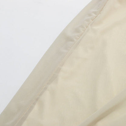 Round Neck Ruched Bodice Lantern Sleeve Floor-Length Dress(MS402) - A-1 Thread Vault