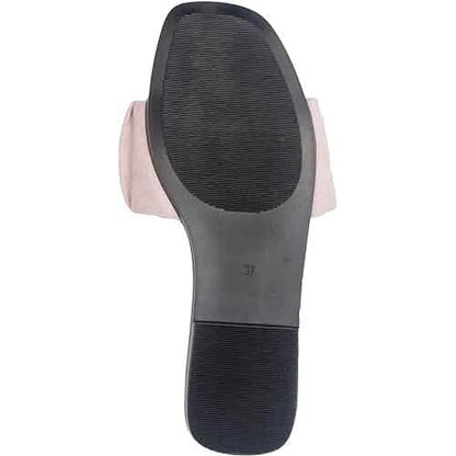 Roxoni Women's Ruched Fabric Slide Sandals Open Toe Flat Sandals with Heel Cushion - A-1 Thread Vault