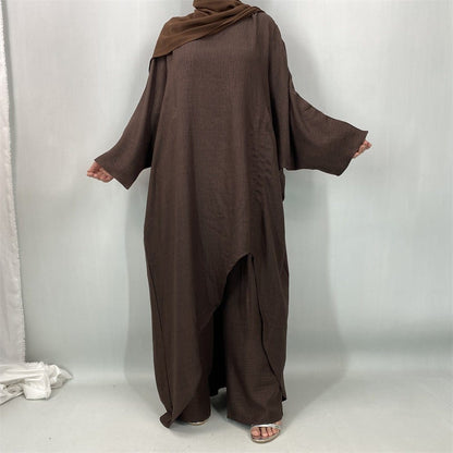Ruched Drawstring Batwing Top & Wide-Leg Trousers Co-ord Set(MS478) - A-1 Thread Vault