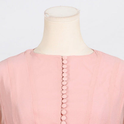 Ruffle Hem Dress with Sheer Sleeves(MS304) - A-1 Thread Vault