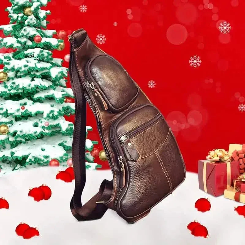 Rugged Vintage Leather Sling Bag - A-1 Thread Vault