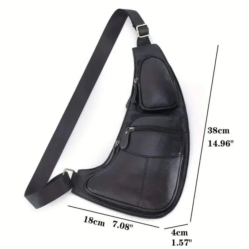 Rugged Vintage Leather Sling Bag - A-1 Thread Vault