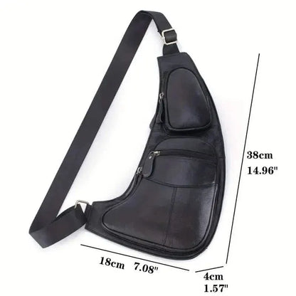 Rugged Vintage Leather Sling Bag - A-1 Thread Vault