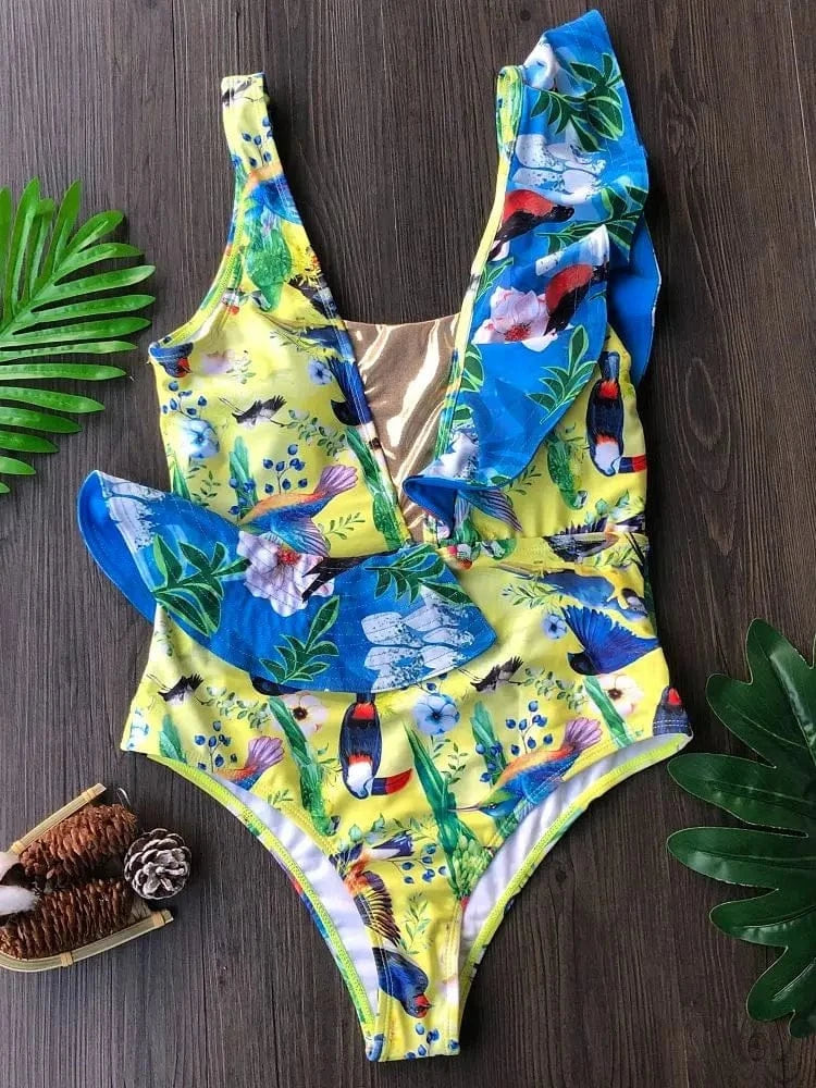 RUOTONGSEPT 2023 Women Swimsuit Strappy Bandege Swimwear Backless Sexy One Piece Ruffled Bikini Bathing Suit Beachwear Monokini - A-1 Thread Vault