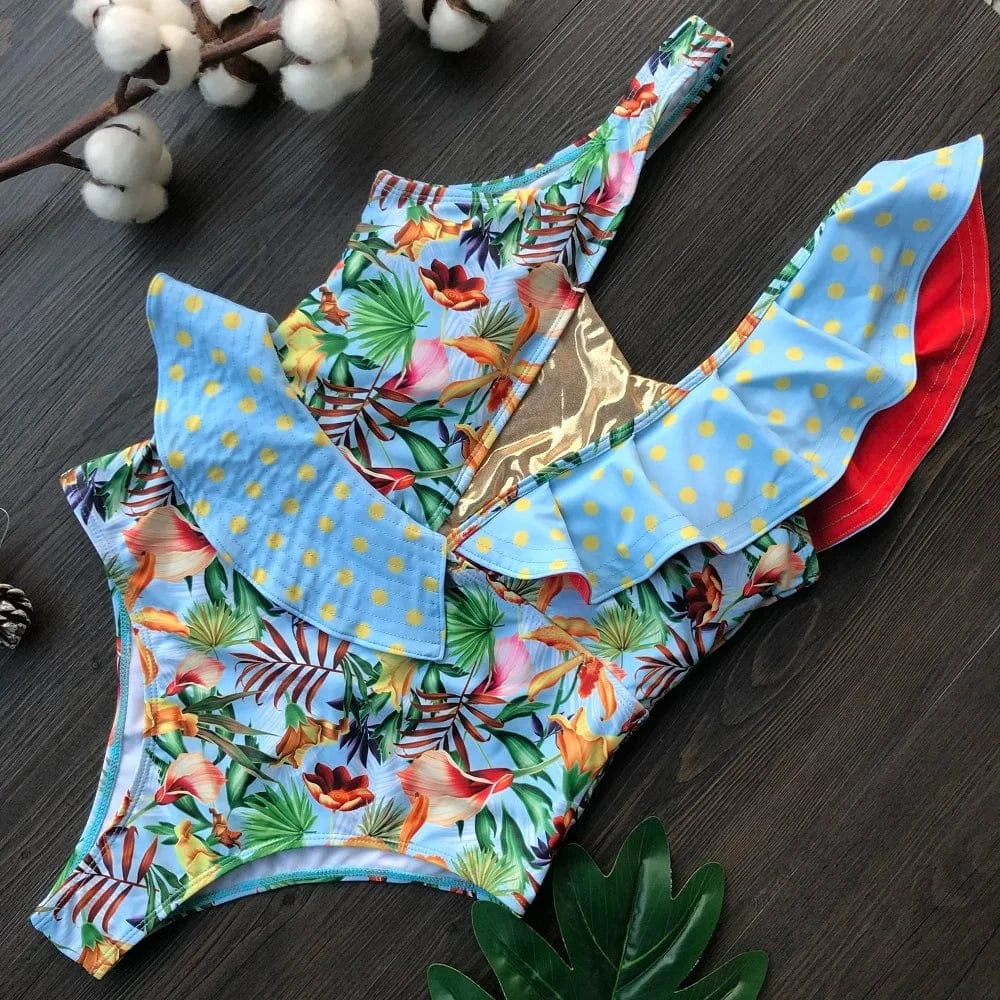 RUOTONGSEPT 2023 Women Swimsuit Strappy Bandege Swimwear Backless Sexy One Piece Ruffled Bikini Bathing Suit Beachwear Monokini - A-1 Thread Vault