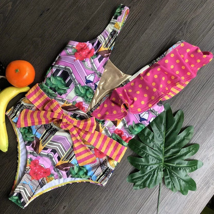 RUOTONGSEPT 2023 Women Swimsuit Strappy Bandege Swimwear Backless Sexy One Piece Ruffled Bikini Bathing Suit Beachwear Monokini - A-1 Thread Vault
