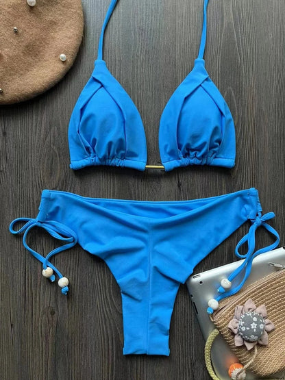 RUOTONGSEPT 2025 New Sexy 13 Color Triangle Bathing Suit for Women Brazilian Bikinis Swimwear Push Up Swimsuit Beach Bikini Set - A-1 Thread Vault