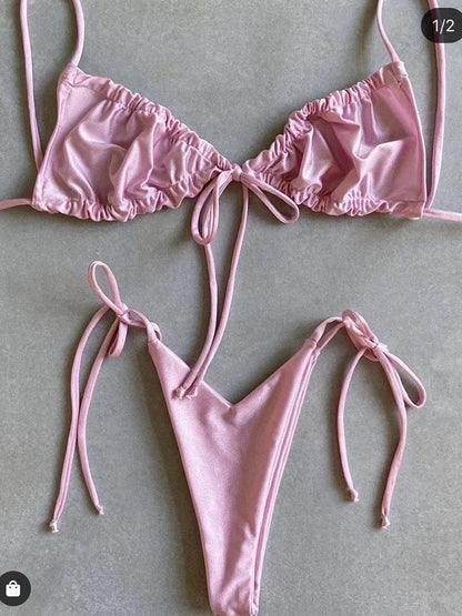 RUOTONGSEPT Low Waist Bikinis 2022 Triangle Swimwear Female Swimsuit Women Print Bikini set two-Piece Suit Push Up Bathing Suit - A-1 Thread Vault