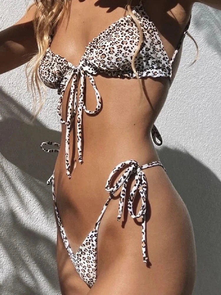 RUOTONGSEPT Low Waist Bikinis 2022 Triangle Swimwear Female Swimsuit Women Print Bikini set two-Piece Suit Push Up Bathing Suit - A-1 Thread Vault