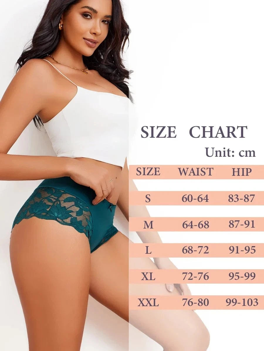 S-XXL Women Lace Panties Patchwork Seamless Underwear Sexy Luxury Hollow Out Solid Briefs Girls' Mid Rise Breathable Lingerie - A-1 Thread Vault