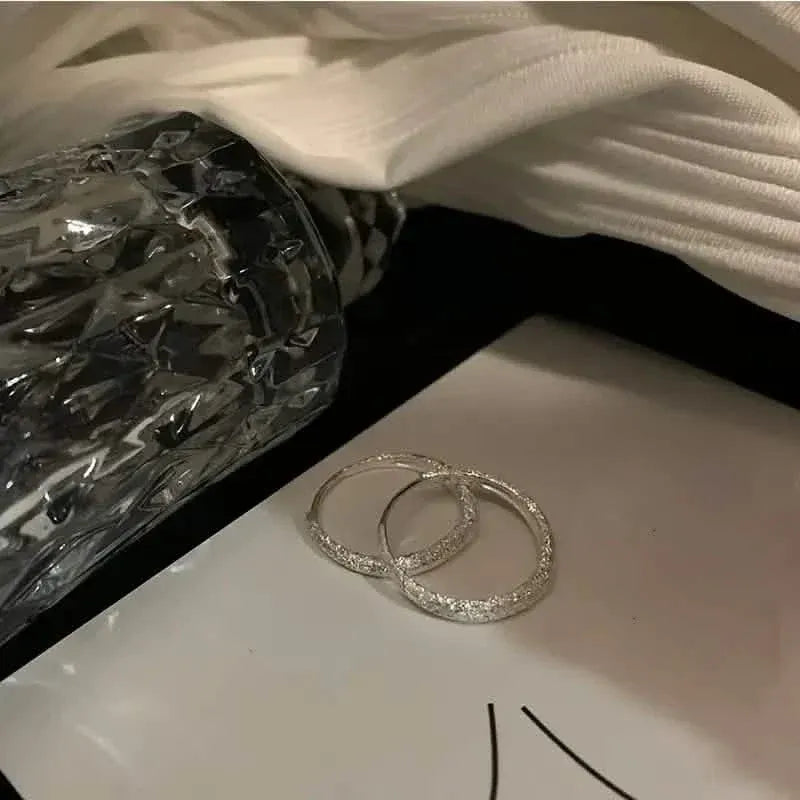 S925 Sterling Silver Sparkling Starry River Hoop Earrings - A-1 Thread Vault