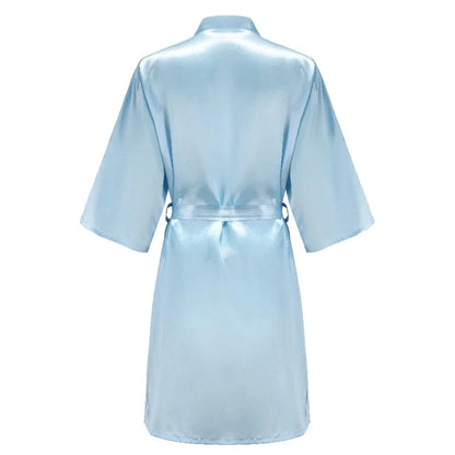 Sage Green Bridal Satin Robe Women Spanish Wedding Robe Novia Kimono Bride Party Bridesmaid Robes - A-1 Thread Vault