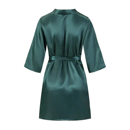 Sage Green Bridal Satin Robe Women Spanish Wedding Robe Novia Kimono Bride Party Bridesmaid Robes - A-1 Thread Vault