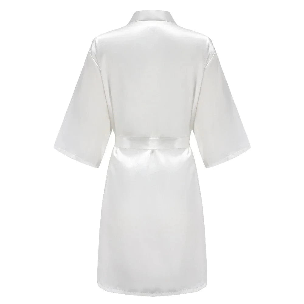Sage Green Bridal Satin Robe Women Spanish Wedding Robe Novia Kimono Bride Party Bridesmaid Robes - A-1 Thread Vault