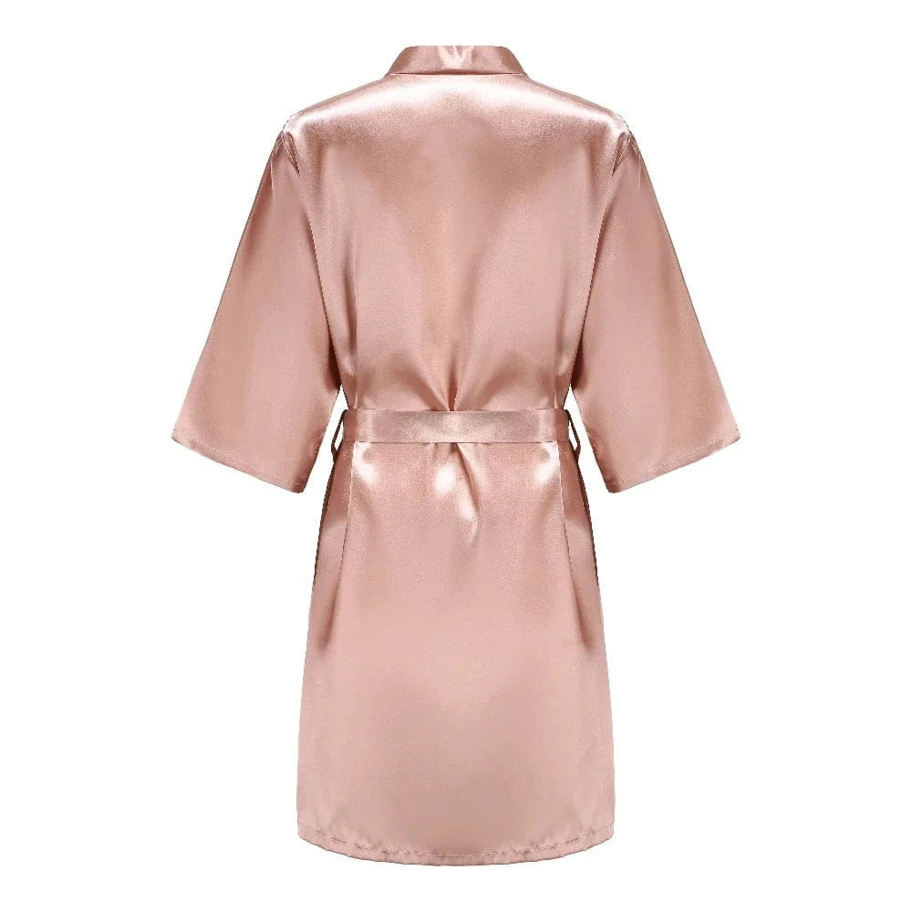 Sage Green Bridal Satin Robe Women Spanish Wedding Robe Novia Kimono Bride Party Bridesmaid Robes - A-1 Thread Vault