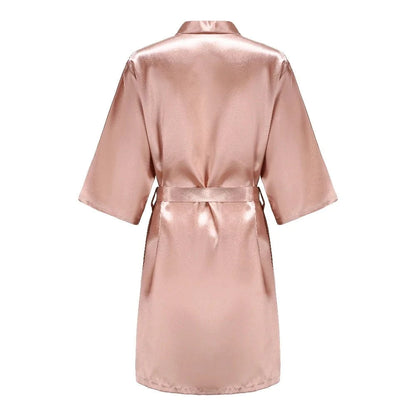 Sage Green Bridal Satin Robe Women Spanish Wedding Robe Novia Kimono Bride Party Bridesmaid Robes - A-1 Thread Vault